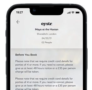 Booking screen